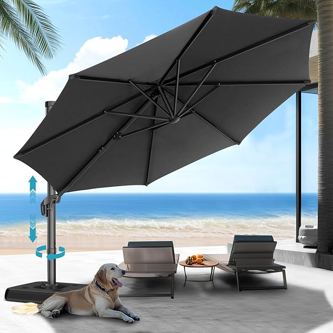 HOTEEL10x10ft Patio Umbrella Cantilever Umbrellas by HOTEEL