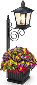 Outdoor Flower Pots 2 in 1, Solar Lamp Post by TOWPONICS