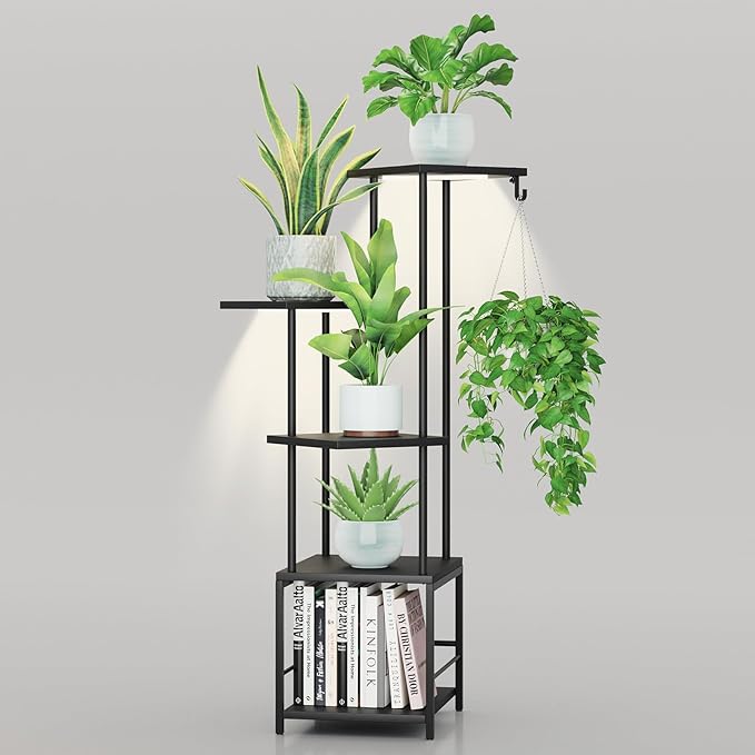 Plant Stand Indoor with Grow Light, 5-Tiered Tall Plant Stand Indoor, Metal - Image 2