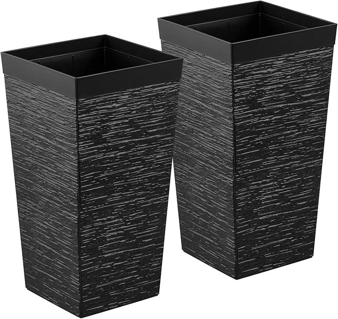 VEVOR Set of 2 Tall Planters for Outdoor Plants 23 inch, Modern Planters for - Image 9