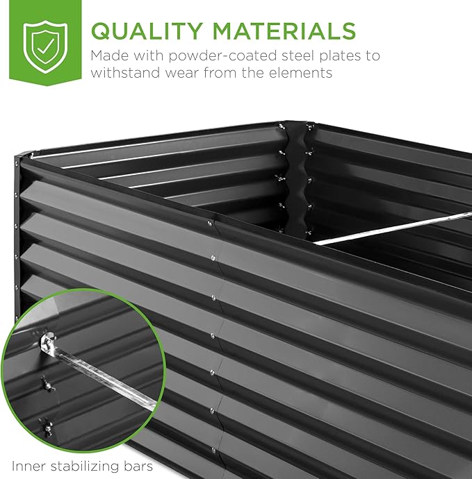 Best Choice Products 6x3x2ft Outdoor Metal Raised Garden Bed, Deep Root Box - Image 6
