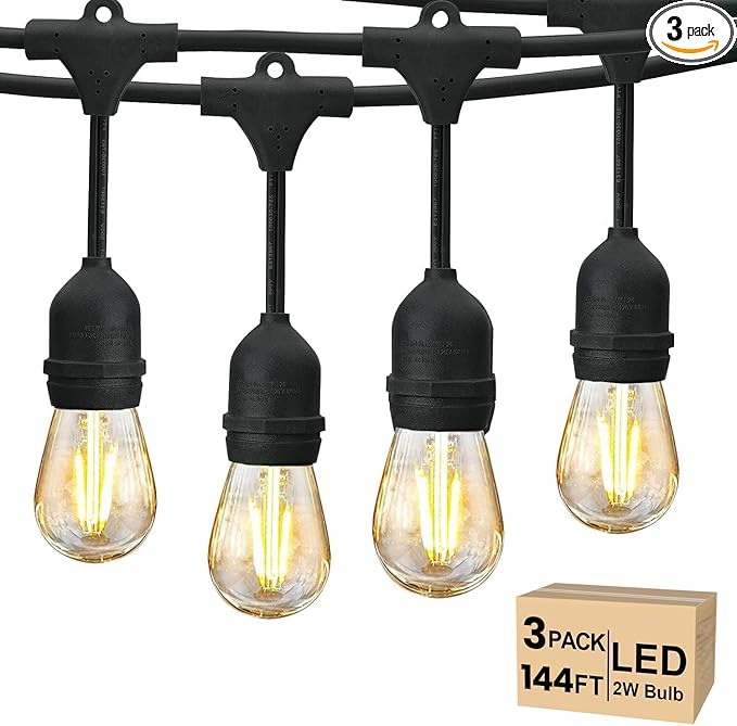 Svater 144 FT Outdoor String Lights 2W, Patio Light by Svater