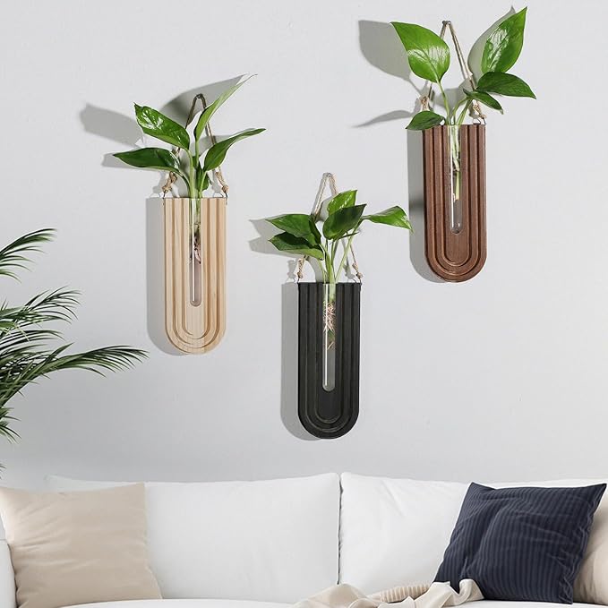 Indoor Wood Wall Planter Set of 3 - Image 6
