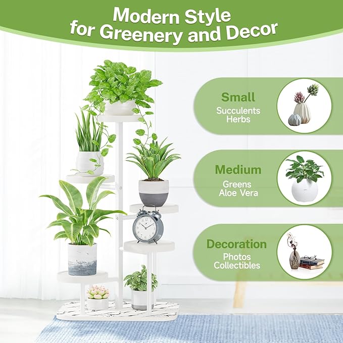 iDavosic.ly 5 Tier Plant Stand Indoor Outdoor, Tiered Corner Plant Stands - Image 6