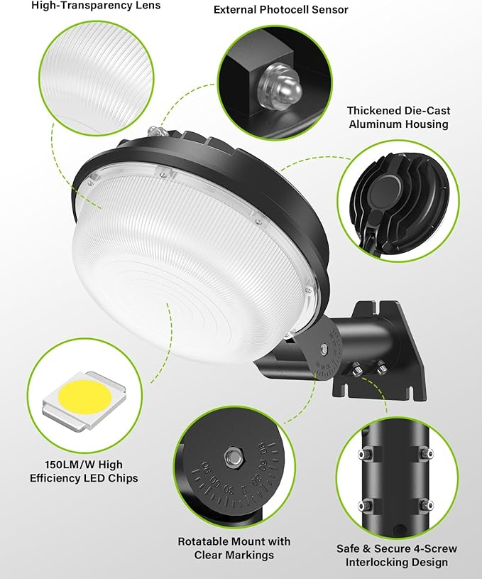 150W LED Barn Light 21000LM Yard Area Light Dusk to Dawn Outdoor Lighting - Image 4