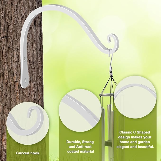 FEED GARDEN Iron Wall Hooks Decorative Metal Curved Plant Hanger Hooks - Image 3