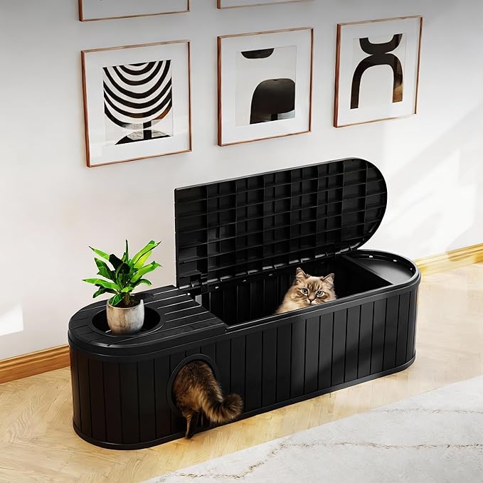 DRATO Outdoor Storage Box, Resin Deck Storage Box Waterproof Patio Storage Box - Image 2