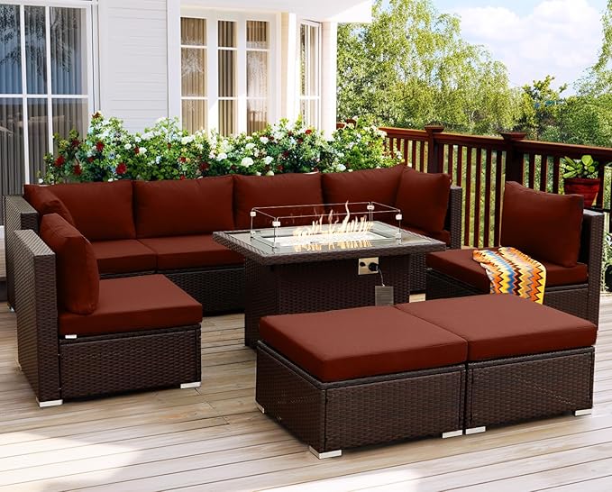 NICESOUL 9 Pcs Large Outdoor Patio Furniture Set - Image 3