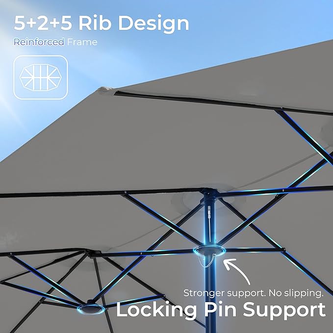 SUPERJARE 15FT Outdoor Umbrella - Image 9