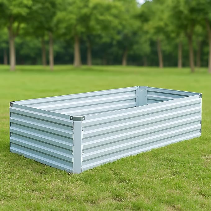 2 Pack 4x2x1FT Galvanized Raised Garden Bed Kit, Outdoor Metal Planter Box - Image 2