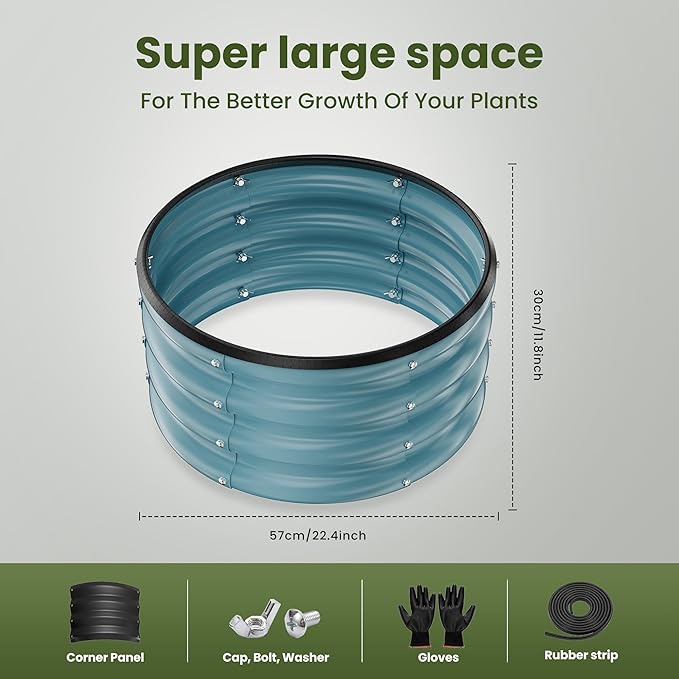 ZXZYHFTY Round Galvanized Raised Garden Bed kit, Round Large Metal Raised - Image 4