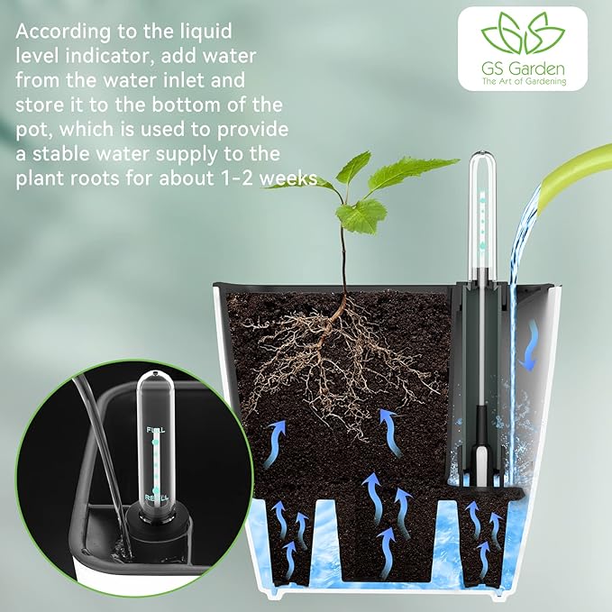 Self Watering Planters for Indoor Plants : 5 inch 6 Pack White Planter - Image 6