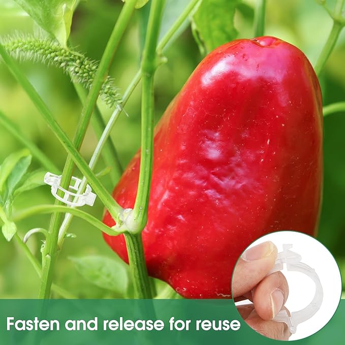 150 Pcs Plant Clips for Climbing Plants, Tomato Clips for Support, Plastic - Image 7