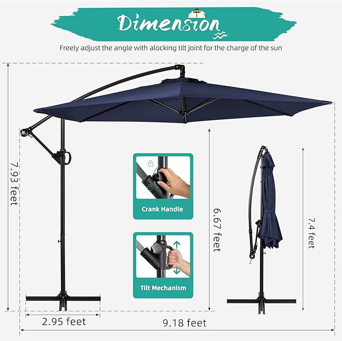 Shintenchi Patio Offset Umbrella - Image 3