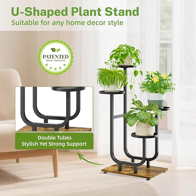 iDavosic.ly 4 Tier Plant Stand Indoor, Corner Tiered Multiple Flower Holder - Image 5