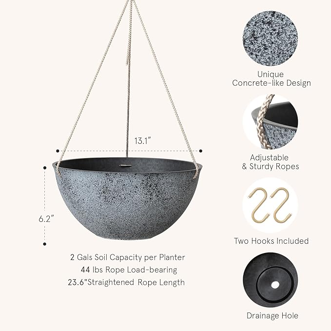 LA JOLIE MUSE Large Hanging Planters - Image 2