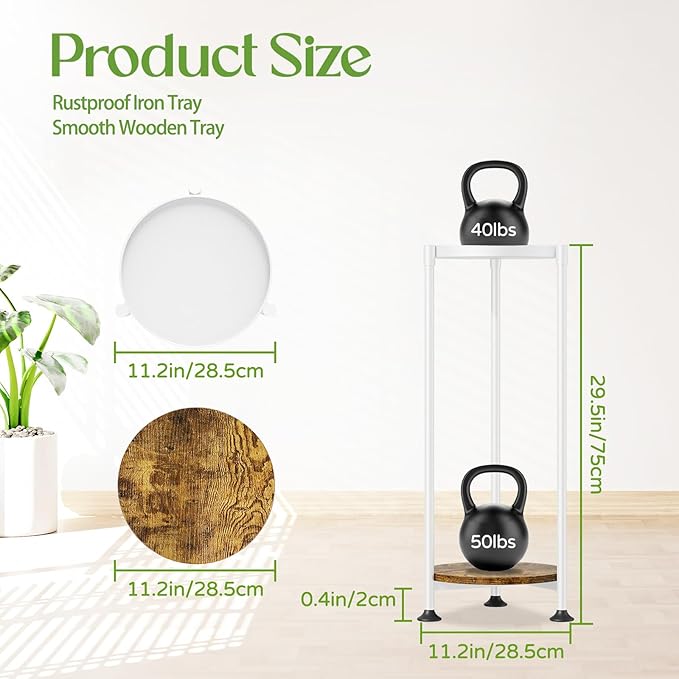 iDavosic.ly 2 Tier Corner Plant Stand Indoor, 30 Inch Tall Vertical Metal - Image 3