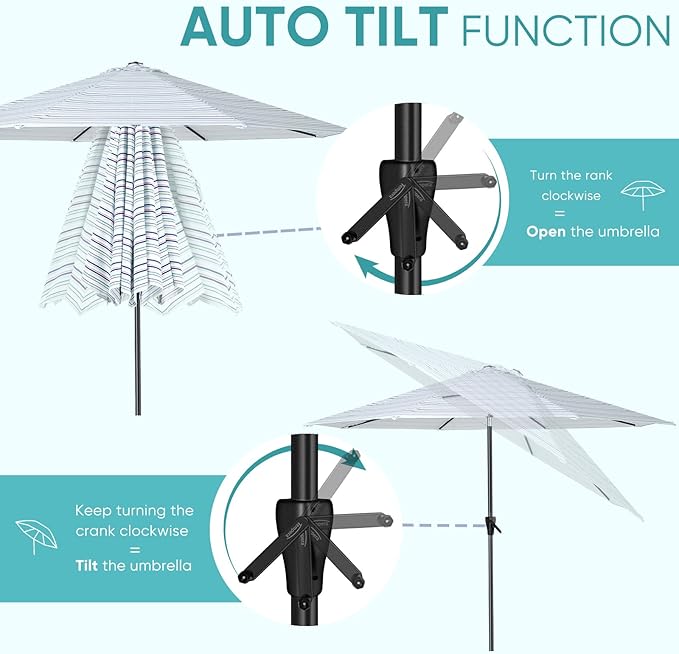 Tempera Patio Market Outdoor Table Umbrella - Image 2