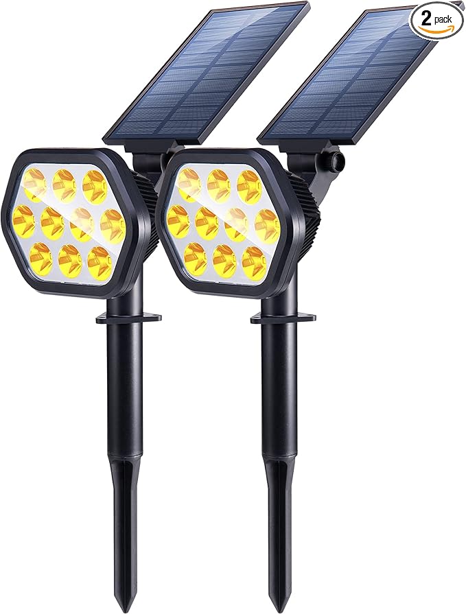 Nekteck Solar Lights Outdoor, 10 LED Landscape Spotlights Powered Wall Lights by Nekteck