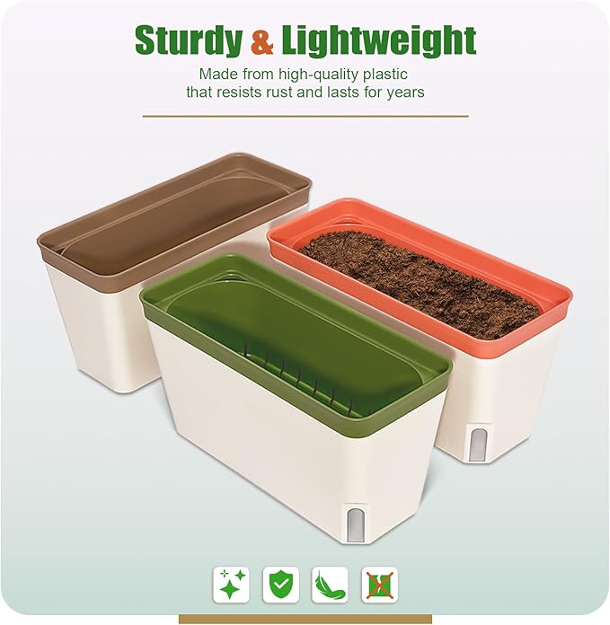 OurWarm 3 Pack Self Watering Herb Planter Set - Image 6