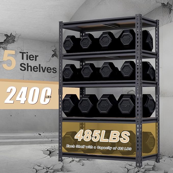 Garage Shelving, 2400 LBS Metal Storage Shelves, Adjustable Shelving Rack - Image 4