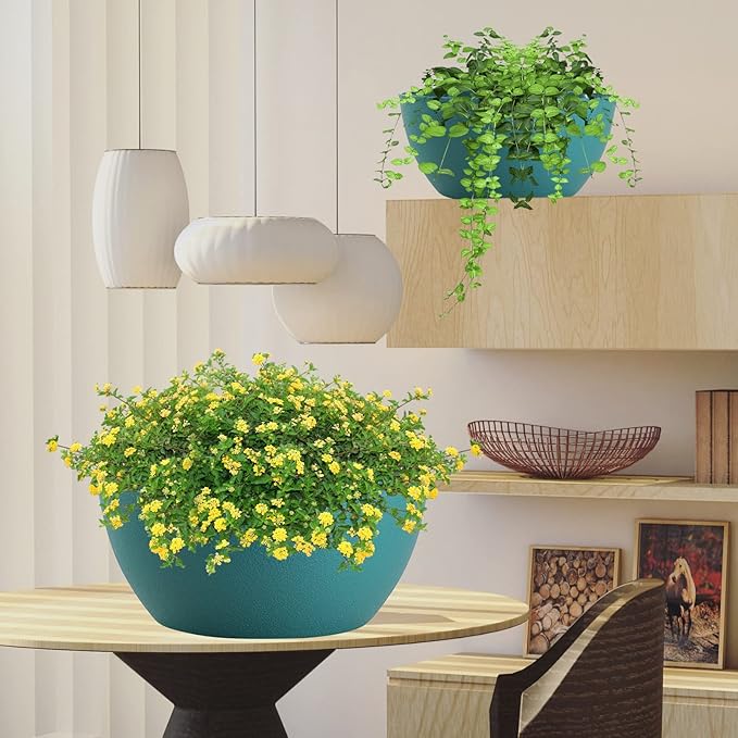 WOUSIWER 13 inch 2 Pack Large Hanging Planters - Image 7