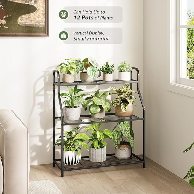 Plant Stand Outdoor 3 Tier Plant Stand Metal Plant Stands Waterproof Plant - Image 4