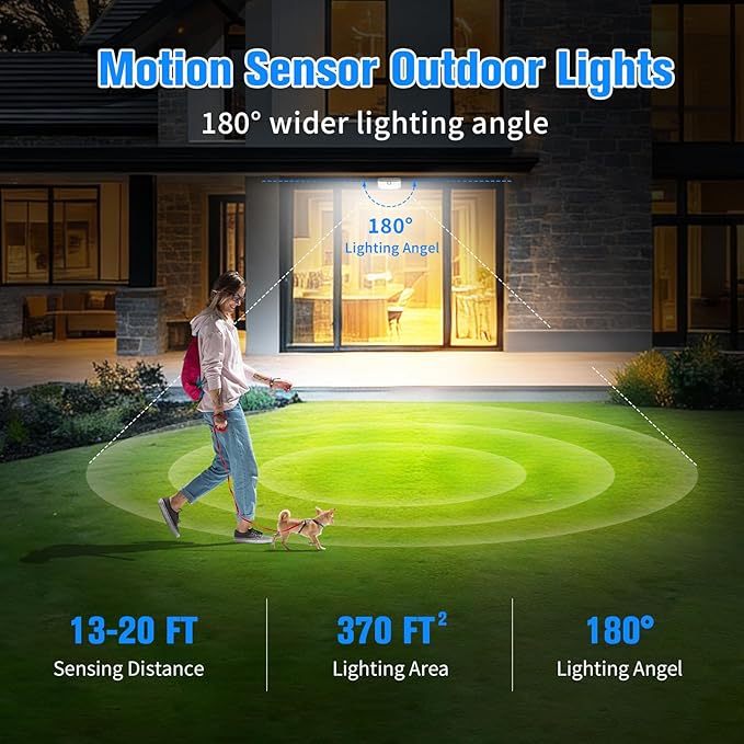 Aootek Solar Outdoor Motion Sensor Lights 2500Lm Solar Panel to 15.3 in² and 3 - Image 6