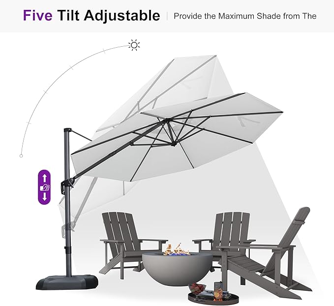 PURPLE LEAF 11 Feet Patio Umbrella - Image 6