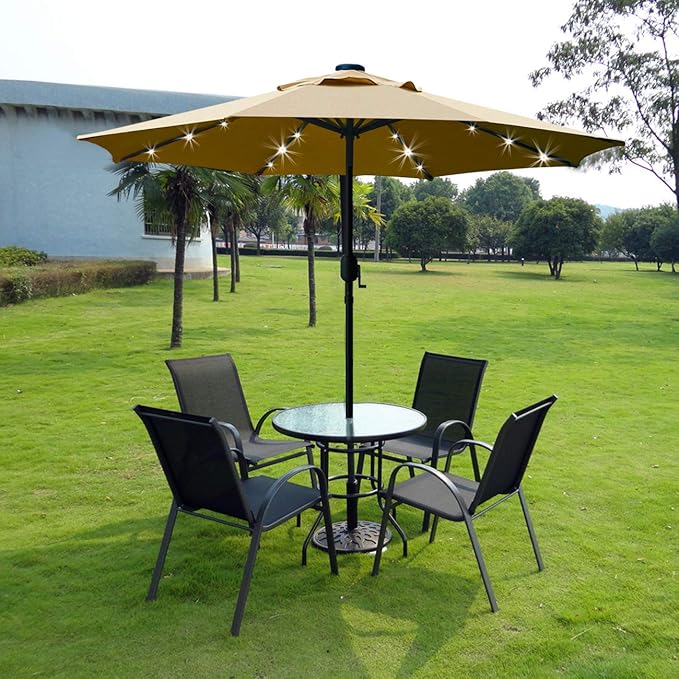 Sunnyglade 9' Solar LED Lighted Patio Umbrella - Image 4