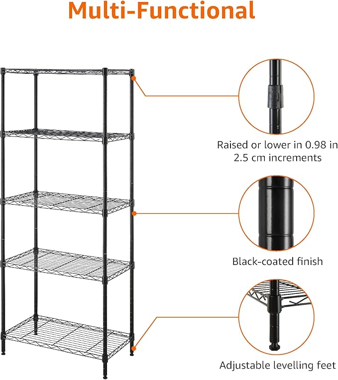 Amazon Basics 5-Shelf Multipurpose Adjustable Steel Garage Shelving Unit - Image 6