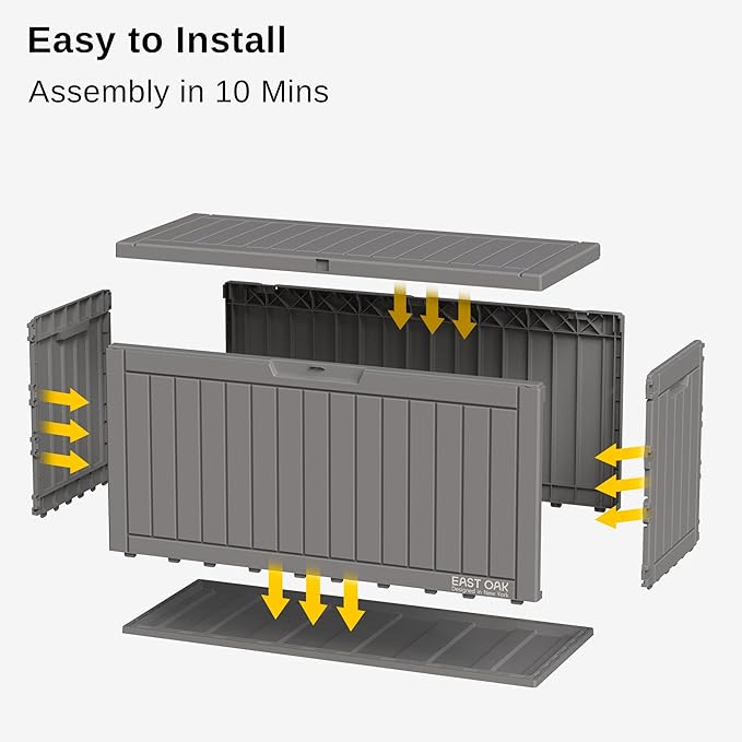 EAST OAK 60 Gallon Deck Box, Outdoor Storage Box - Image 4