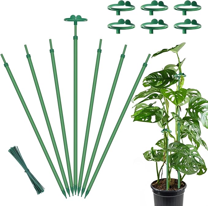 Extendable Plant Stakes, Adjustable Length from 14.3IN to 25IN Monstera Support by GAGANANG