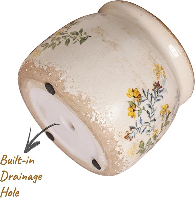 Pots for Plant, Cottage Rustic Clay Ceramic Tabletop Flower Pots, 6.29'' Plant - Image 3