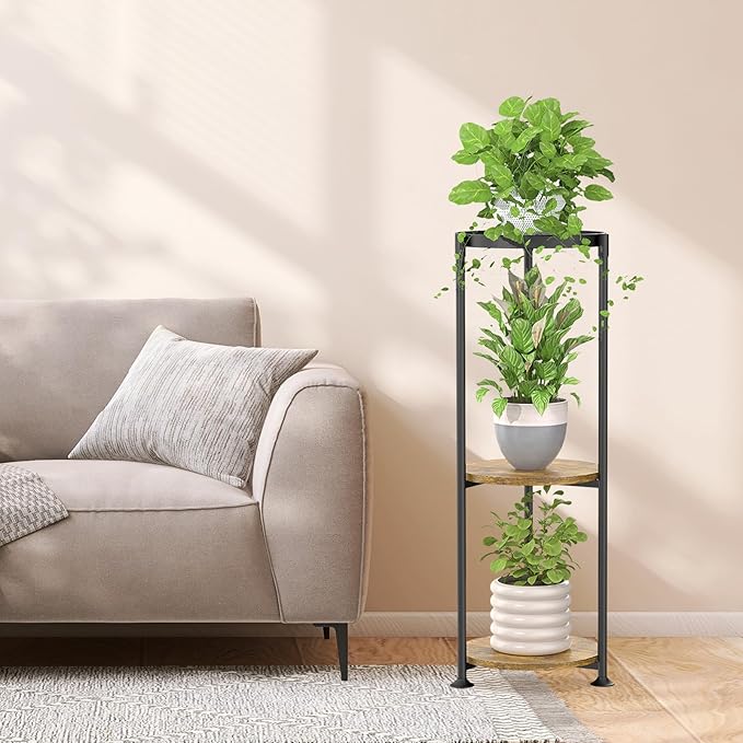 iDavosic.ly 3 Tier Corner Plant Stand Indoor, 34 Inch Tall Vertical Metal - Image 7