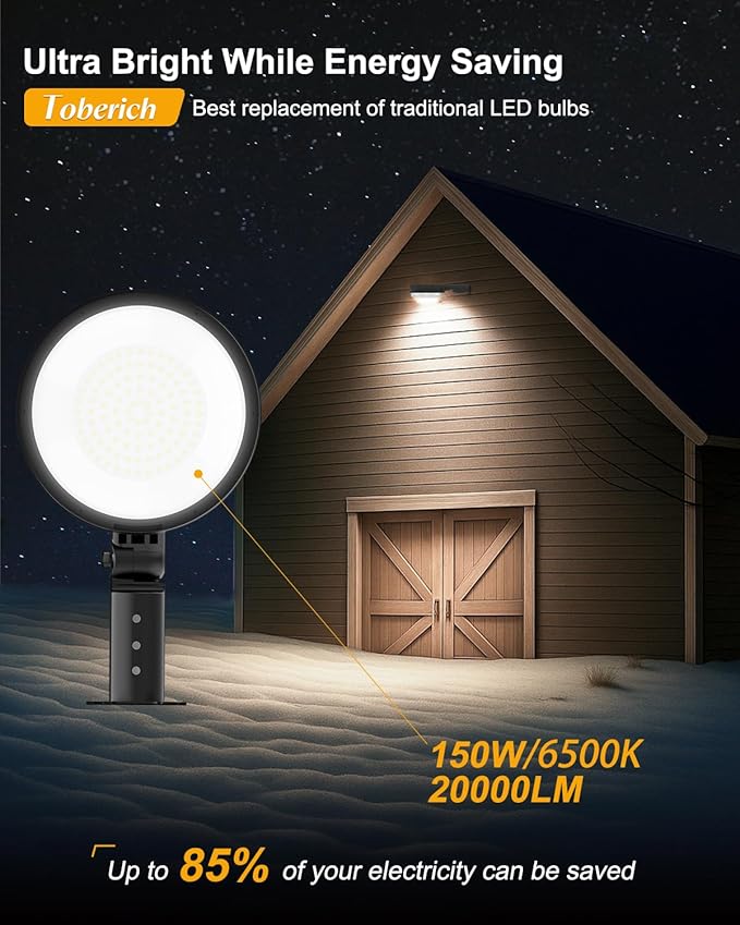 LED Barn Light, 150W 20000LM Yard Area Lights Dusk to Dawn Outdoor Lighting - Image 2