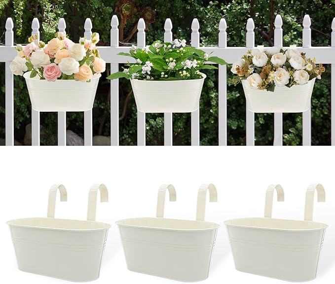 Metal Railing Planters for Outdoor Plants by vensovo