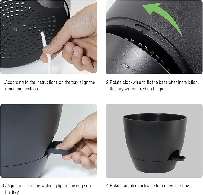 Large Self Watering Pots, 12/10/9 Plastic Planters - Image 4