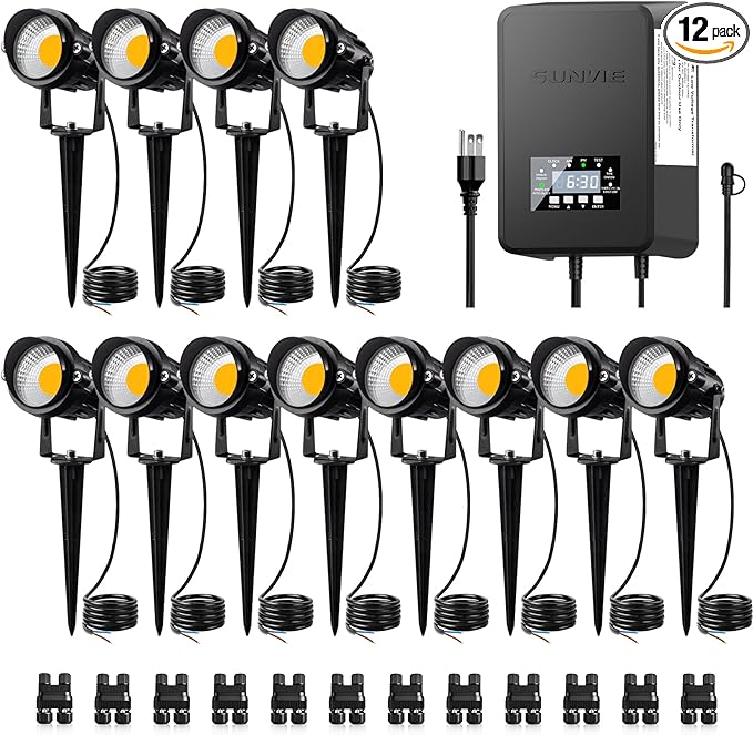 SUNVIE 12 Pack Low Voltage Landscape Lights by SUNVIE