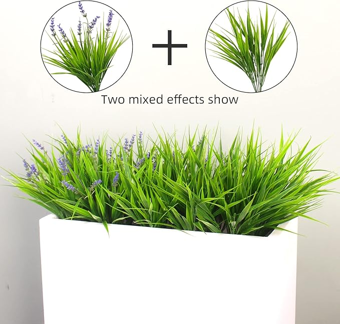 alyptus 12 Bundles Artificial Plants Outdoor Fake Monkey Grass - Image 5