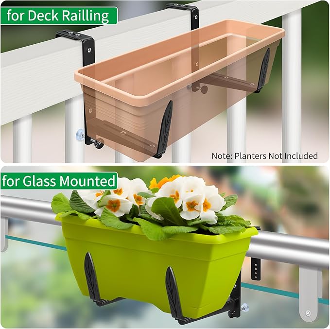 Window Box Brackets, Adjustable Planter Box Brackets, Heavy Duty Iron Flower - Image 4