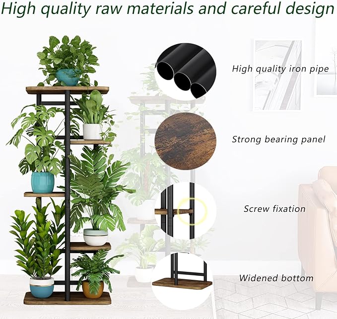 LINZINAR Plant Stand 5 Tier 6 Plant Multiple Flower Rack Holder Shelves Rack - Image 4
