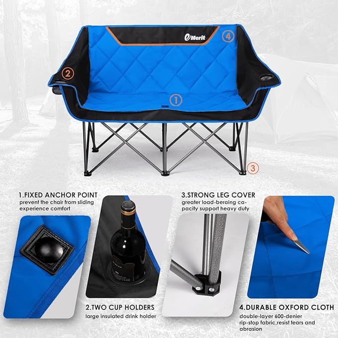 EMERIT Double Camping Chair Oversized Padded - Image 3