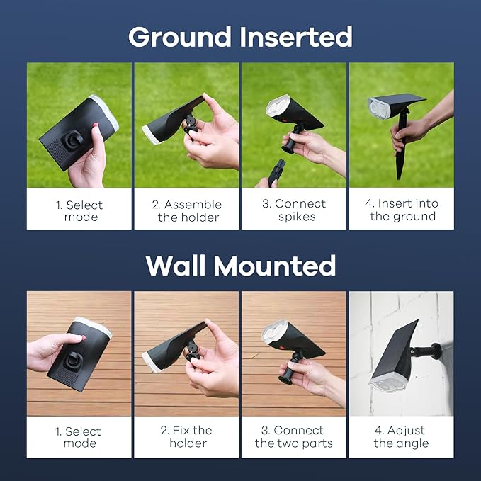 Consciot Solar Spotlights Outdoor, IP67 Waterproof 2-in-1 Solar Spot Lights - Image 8