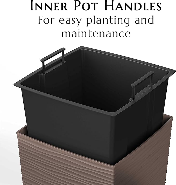 Mueller Janska M-Resin Heavy Duty Tall Planter, Indoor/Outdoor Grande Plant - Image 7