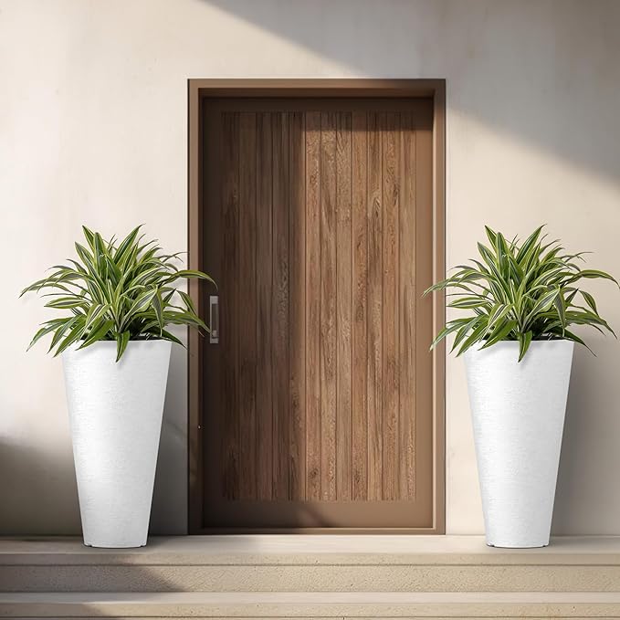 Kante Tall Round Planter Set of 2, 29 Inch Tall Decorative Planter Pots - Image 6