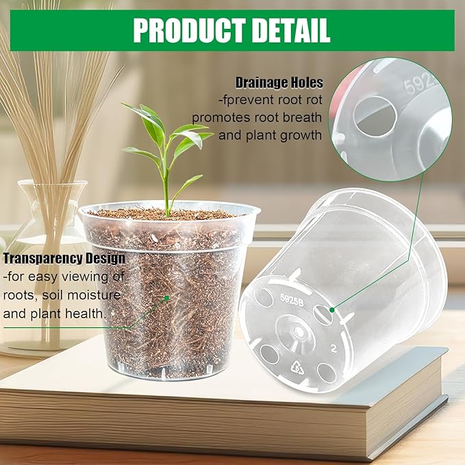 40 Pack 3.3 Inch Clear Nursery Pots - Image 3