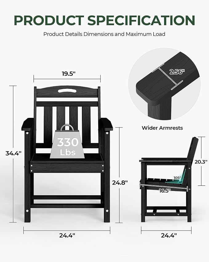 Set of 2 Weatherproof Patio Chairs - Image 3