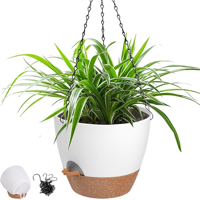 Hanging Planters for Indoor Outdoor Plants, 1 Set Self Watering Hanging Pot by Vanslogreen