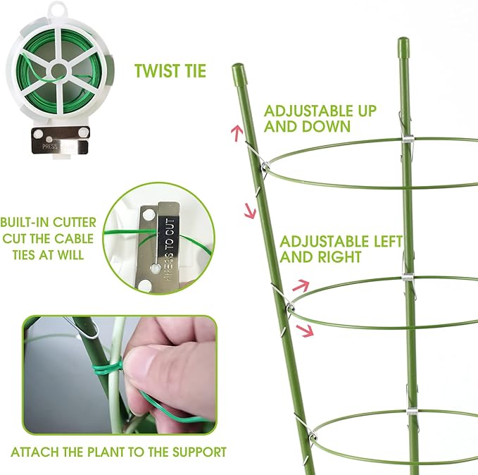 Kgozwon 4 Pack Tomato Cage Plant Support Cages - Image 4